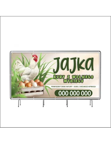 Reklamowy baner oczkowany 130x80 cm jajka