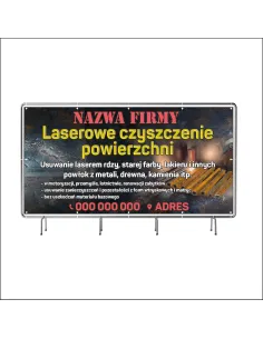 Reklamowy baner oczkowany 130x80 cm laserowe czyszczenie powierzchni