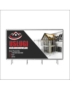 Reklamowy baner oczkowany 130x80 cm usługi ogólnobudowlane