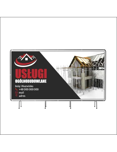 Reklamowy baner oczkowany 130x80 cm usługi ogólnobudowlane