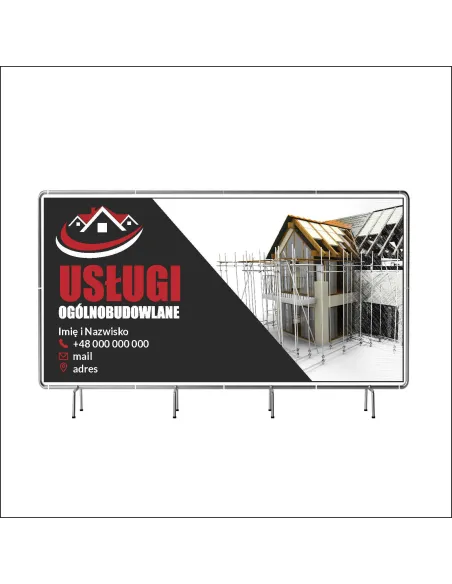 Reklamowy baner oczkowany 130x80 cm usługi ogólnobudowlane