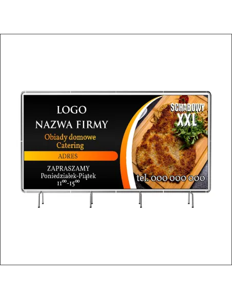 Reklamowy baner oczkowany 130x80 cm obiady domowe catering