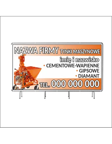 Reklamowy baner oczkowany 130x80 cm tynki maszynowe