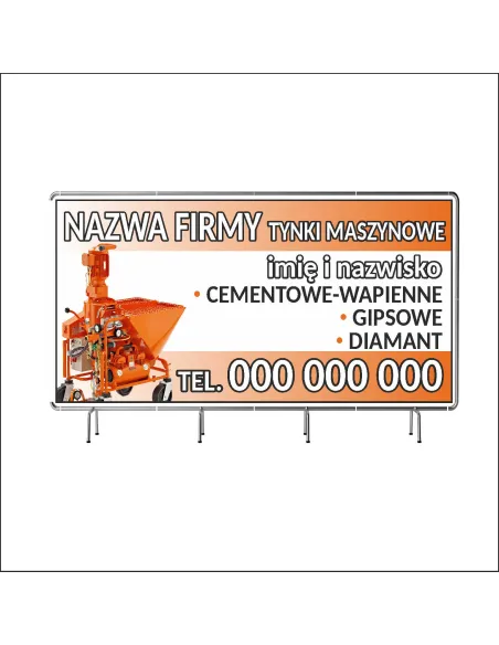 Reklamowy baner oczkowany 130x80 cm tynki maszynowe