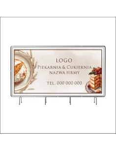 Reklamowy baner oczkowany 130x80 cm piekarnia i cukiernia