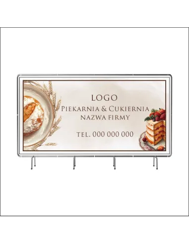 Reklamowy baner oczkowany 130x80 cm piekarnia i cukiernia