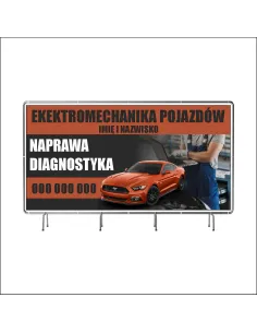 Reklamowy baner oczkowany 130x80 cm elektromechanika pojazdów