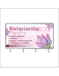 Reklamowy baner oczkowany 130x80 cm kwieciarnia