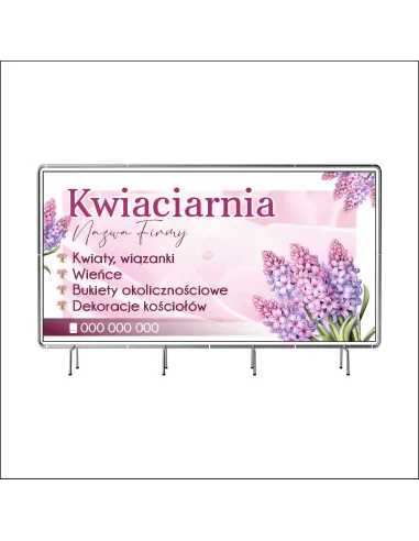 Reklamowy baner oczkowany 130x80 cm kwieciarnia