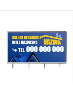 Reklamowy baner oczkowany 130x80 cm usługi dekarskie