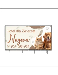 Reklamowy baner oczkowany 130x80 cm hotel dla zwierząt