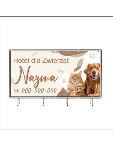 Reklamowy baner oczkowany 130x80 cm hotel dla zwierząt