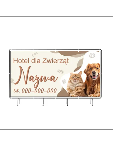 Reklamowy baner oczkowany 130x80 cm hotel dla zwierząt