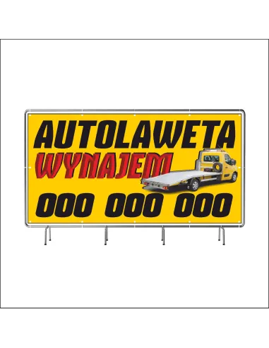 Reklamowy baner oczkowany 130x80 cm auto laweta wynajem