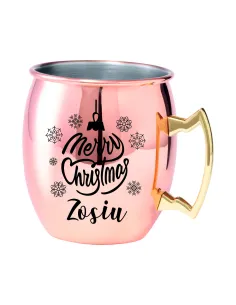 Kubek z uchem ze stali nierdzewnej z grawerem PREZENT NA ŚWIĘTA MIKOŁAJKI