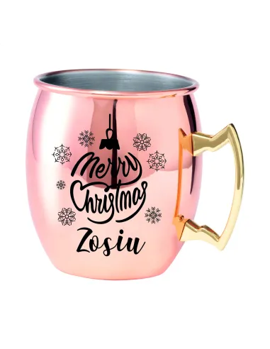 Kubek z uchem ze stali nierdzewnej z grawerem PREZENT NA ŚWIĘTA MIKOŁAJKI