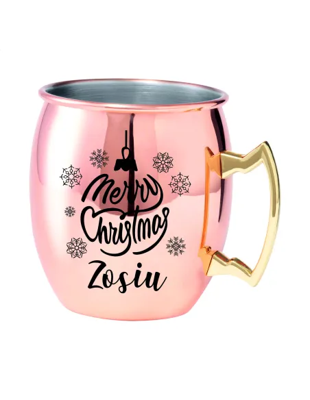 Kubek z uchem ze stali nierdzewnej z grawerem PREZENT NA ŚWIĘTA MIKOŁAJKI