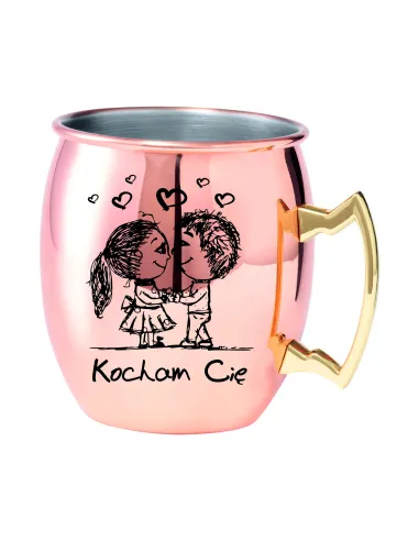 Kubek z uchem ze stali nierdzewnej z grawerem PREZENT NA WALENTYNKI