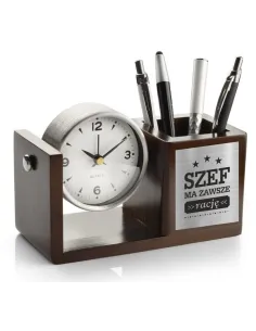 Zegar Biurkowy organizer z Grawerem Idealny Prezent dla szefa