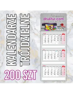 Kalendarze reklamowe trójdzielne 2024 - 200 szt.