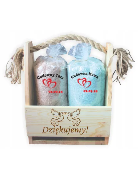 prezent dla babci dziadka dziadków 2 ręczniki haft