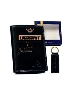 Elegancki ZESTAW W PUDEŁKU upominek DLA TATY na prezent BOX portfel grawer