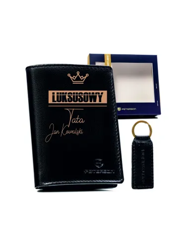 Elegancki ZESTAW W PUDEŁKU upominek DLA TATY na prezent BOX portfel grawer