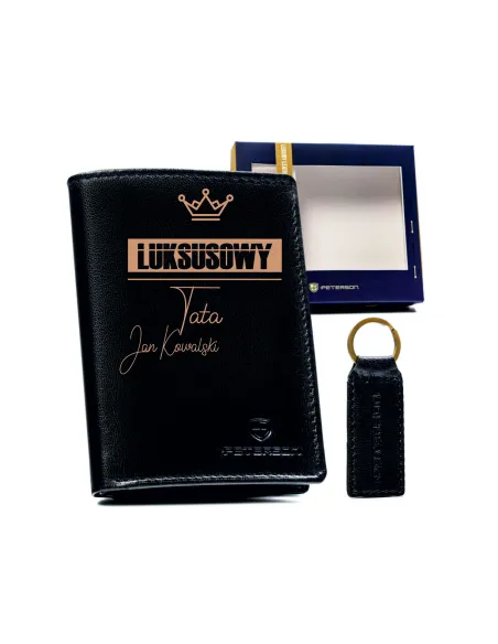 Elegancki ZESTAW W PUDEŁKU upominek DLA TATY na prezent BOX portfel grawer