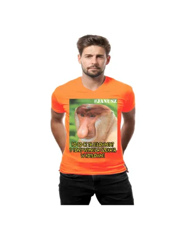 Koszulka z nadrukiem Janusz po co Ci ta siłownia? 3 tony wyngla czekają w kotłowni