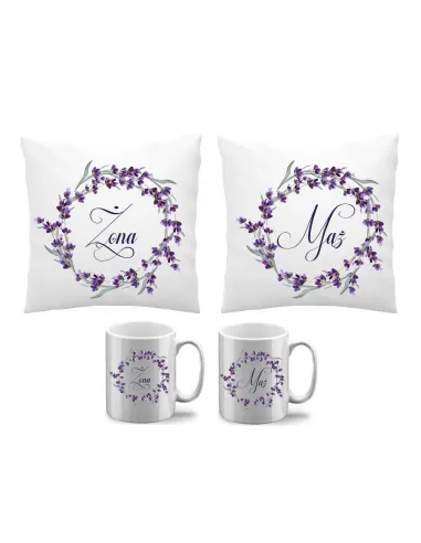 Poduszka kubek zestaw żona mąż prezent na ślub rocznicę gody