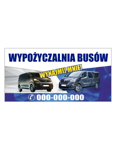 Baner reklamowy gotowe wzory banerów - Wypożyczalnia busów