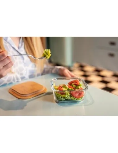 Szklane pudełko śniadaniowe 350 ml z nadrukiem UV LOGO 50  szt