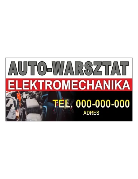 Baner reklamowy gotowe wzory banerów - Auto - warsztat elektromechanika