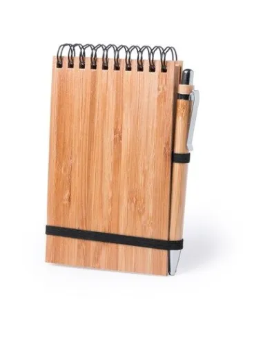 BAMBUSOWY NOTATNIK NOTESY reklamowe z nadrukiem UV LOGO 100 szt