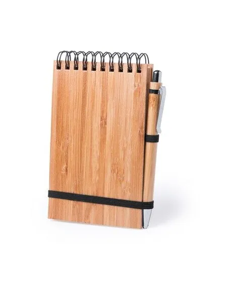 BAMBUSOWY NOTATNIK NOTESY reklamowe z nadrukiem UV LOGO 100 szt