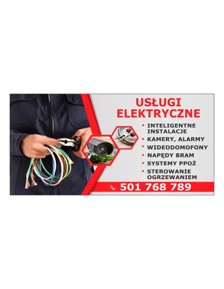 Baner reklamowy gotowe wzory banerów - Usługi elektryczne