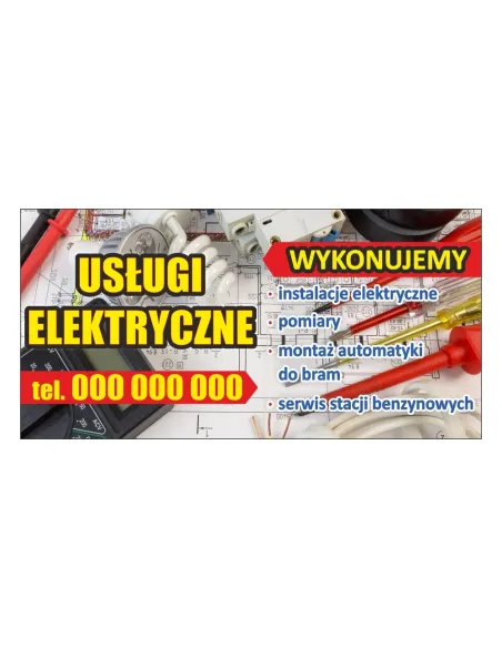 Baner reklamowy gotowe wzory banerów - Usługi elektryczne