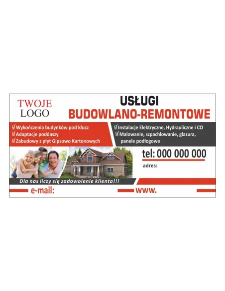 Baner reklamowy gotowe wzory banerów - Usługi budowlano - remontowe