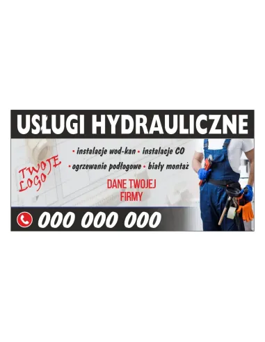 Baner reklamowy gotowe wzory banerów - Usługi hydrauliczne