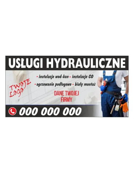 Baner reklamowy gotowe wzory banerów - Usługi hydrauliczne