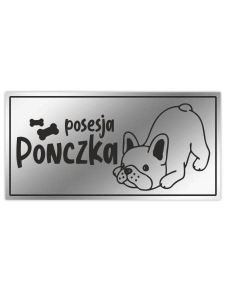 Uwaga ZŁY PIES Tabliczka z imieniem psa nierdzewna