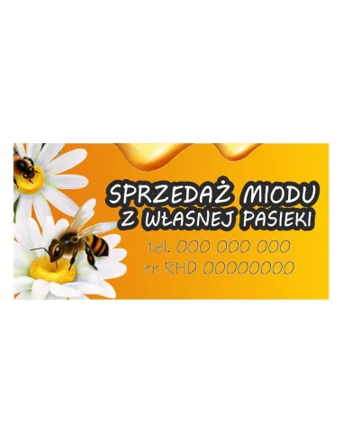 Baner reklamowy gotowe wzory banerów - Sprzedaż miodu z własnej pasieki