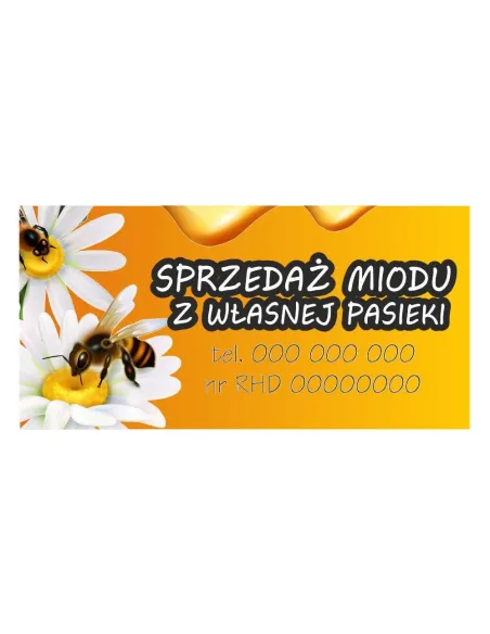 Baner reklamowy gotowe wzory banerów - Sprzedaż miodu z własnej pasieki