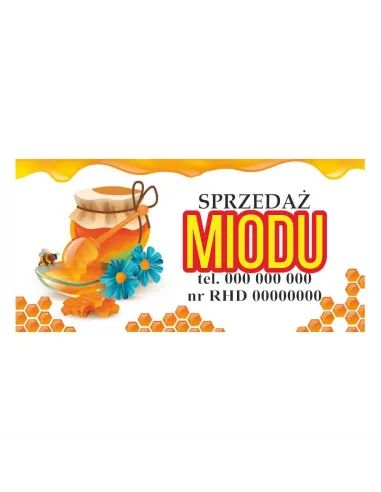 Baner reklamowy gotowe wzory banerów - Sprzedaż miodu