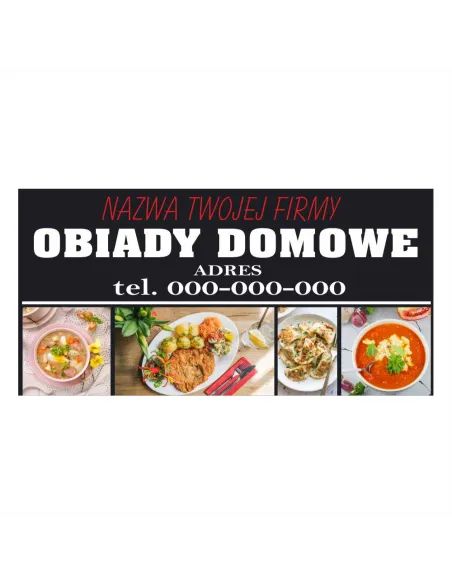 Baner reklamowy gotowe wzory banerów - Obiady domowe