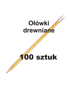 Ołówki drewniane z nadrukiem - 100 sztuk