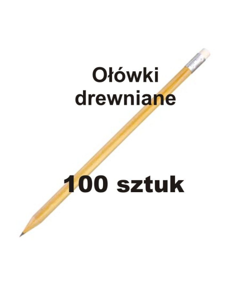 Ołówki drewniane z nadrukiem - 100 sztuk