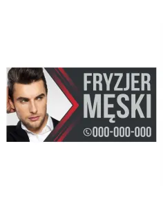 Baner reklamowy gotowe wzory banerów - Fryzjer męski