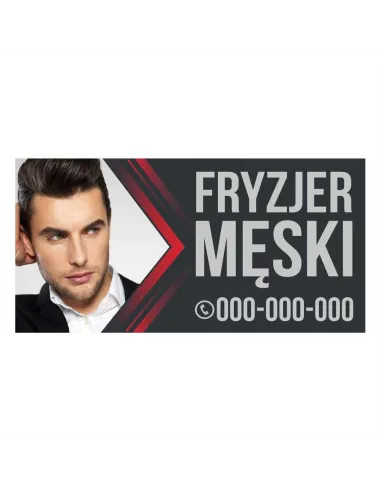 Baner reklamowy gotowe wzory banerów - Fryzjer męski