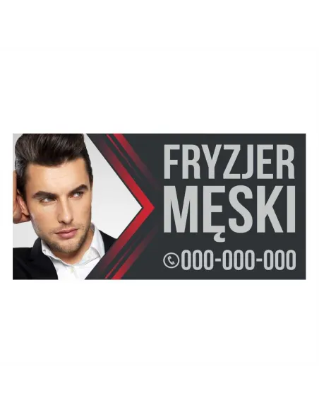 Baner reklamowy gotowe wzory banerów - Fryzjer męski